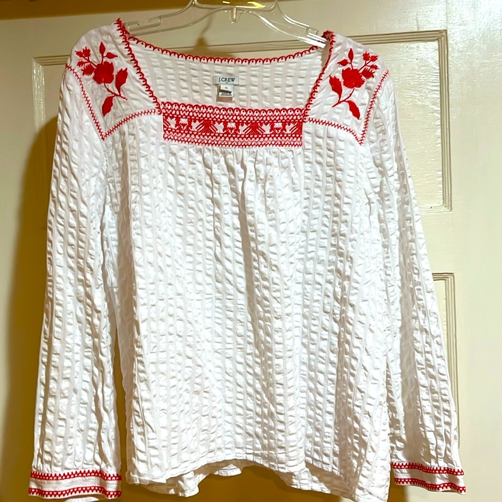 J. Crew XL Cotton Seersucker Top